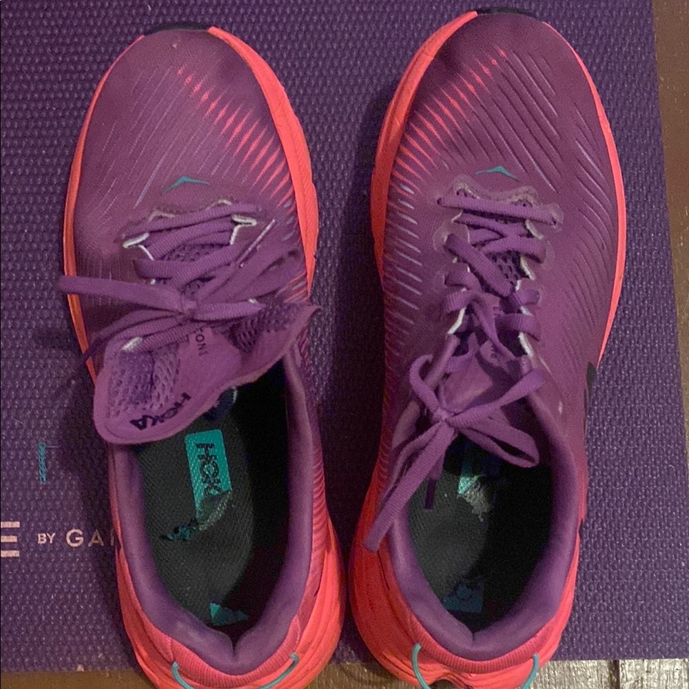 Hoka Athletic Shoes Purple and Pink with Cushioned Sole - Picture 2 of 2